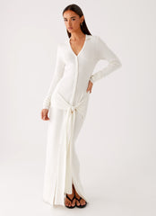 Sabetha Knit Maxi Dress - White