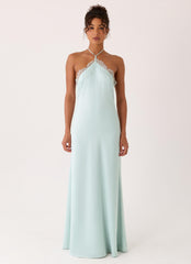 Samaria Halter Maxi Dress - Aqua