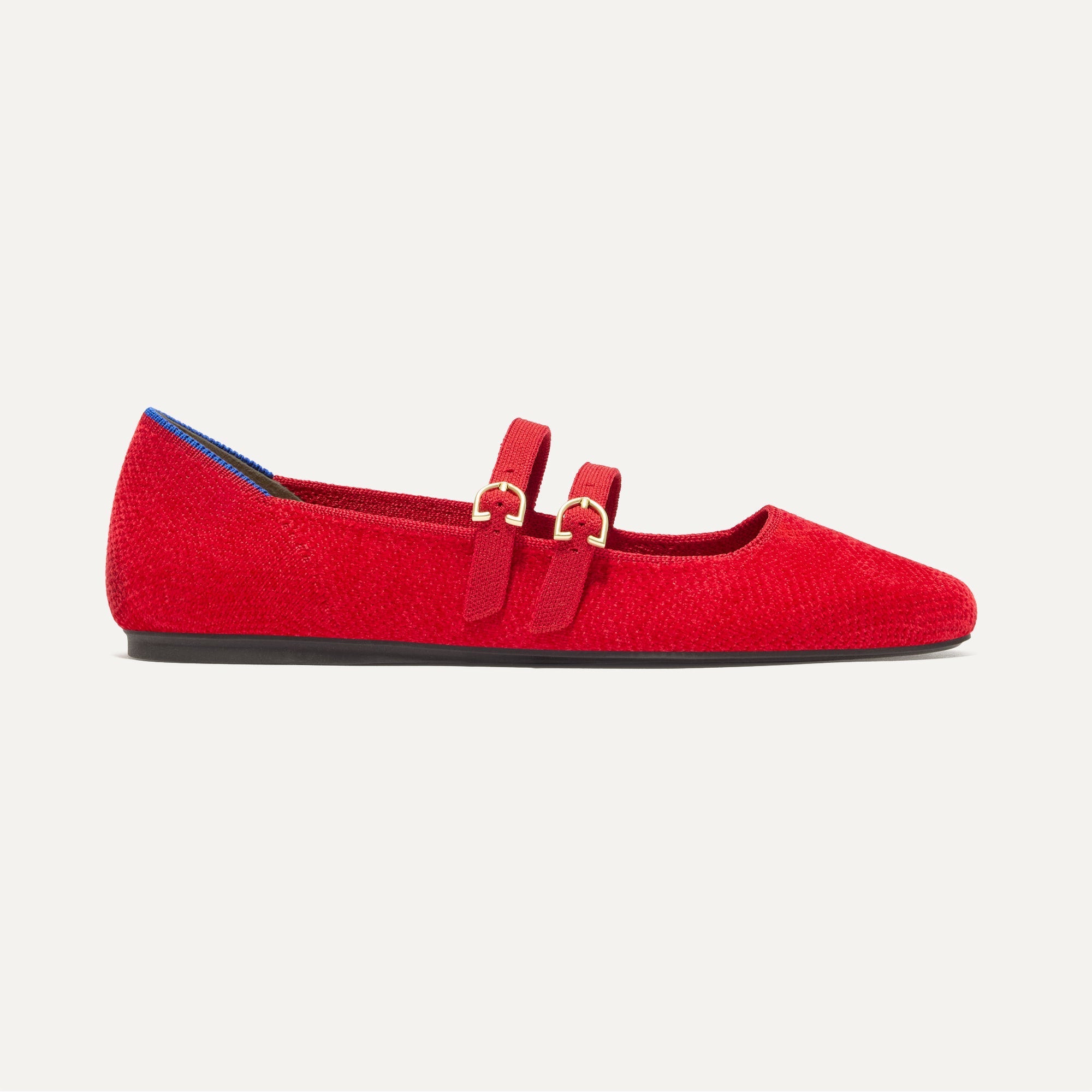 The Double Buckle Mary Jane - ReVelvet™ Red Crisp