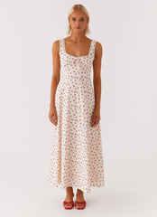 Rowena Midi Dress - Red Floral Ditsy