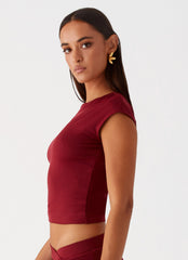 Shes A Lady Top - Red