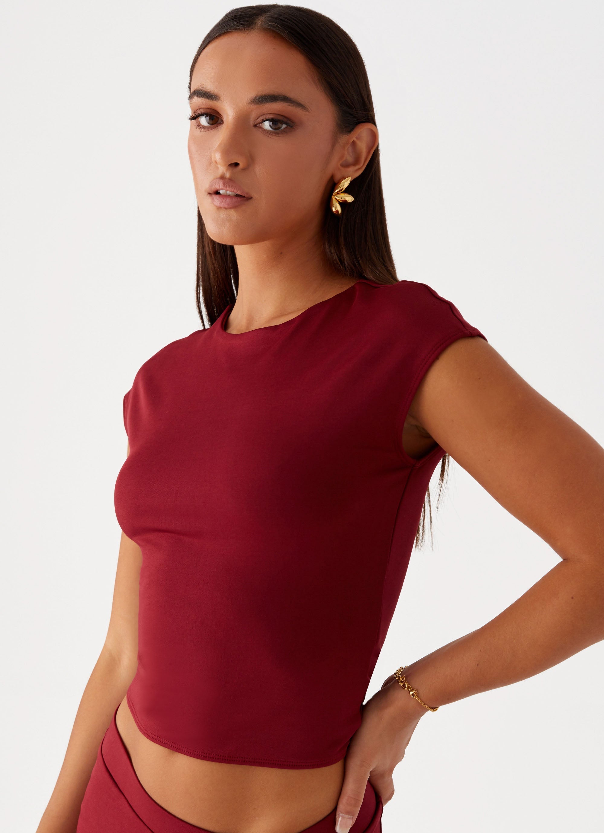 Shes A Lady Top - Red