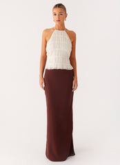 Sienna Sunset Maxi Skirt - Chocolate