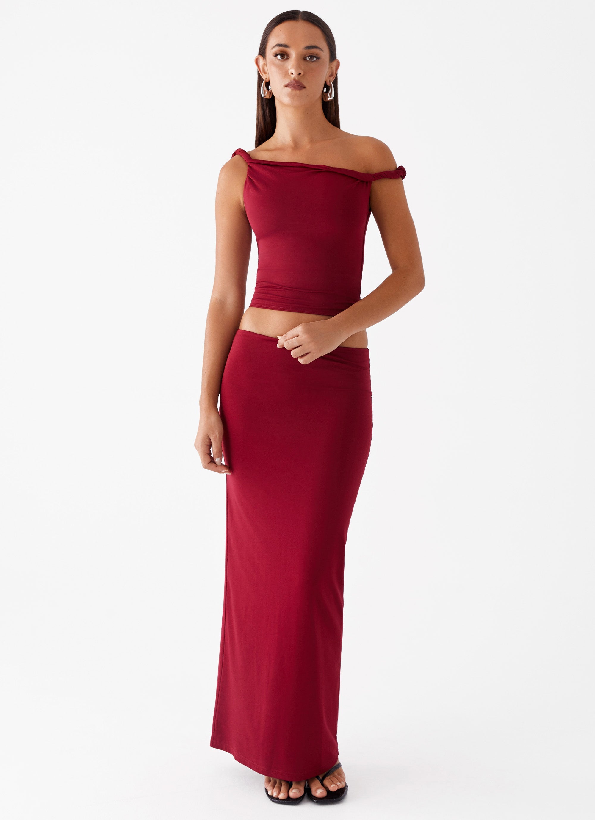Solace Soul Maxi Skirt - Maroon
